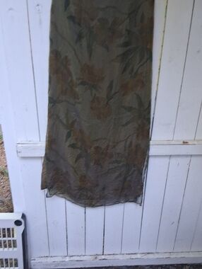 Banana Republic Olive and Brown Sheer Floral Skirt